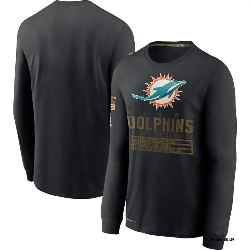 Men's Miami Dolphins 2020 Salute to Service Sideline Performance Long ...